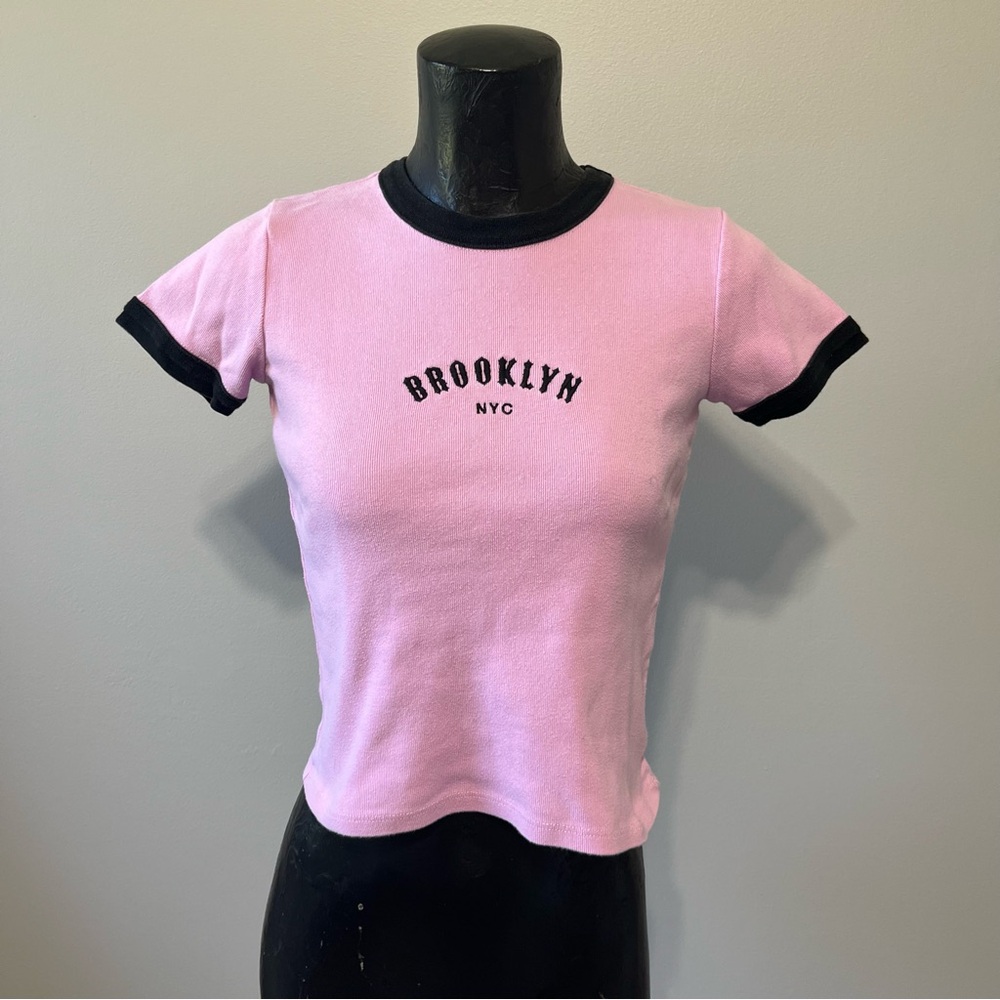 John Galt Brooklyn NYC Pink and Black Top